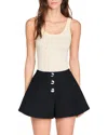 Sandro Snap Front Flared Shorts In Black