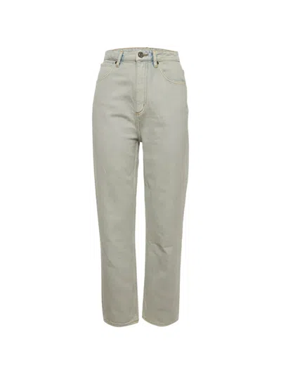 Pre-owned Sandro Snow-wash Straight-leg Jeans In Gray