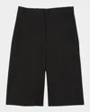 Sandro Linen Blend Bermuda Shorts In Black