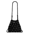 Sandro Soane Studded Net Mesh Bucket Bag In Black