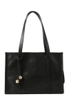 Sandro Soft Leather Shopping Bag In Black