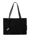 Sandro Soft Suede Tote In Black