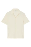 Sandro Solid Short Sleeve Button-up Shirt In Ecru