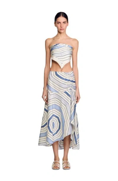 SANDRO SANDRO SPIRAL-MOTIF MAXI SKIRT