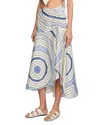 Sandro X Louise Bourgeois Geometric-print Skirt In Sky Blue