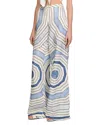 Sandro Womens Bleus Spiral-pattern Wide-leg Woven Trousers In Sky Blue