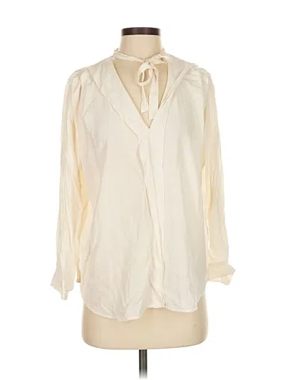 Pre-owned Sandro Sportswear 3/4 Sleeve Blouse In White