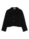 Sandro Square-buttons Cropped Jacket In Black