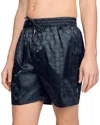 Sandro Drawstring-fastening Patterned Swim Shorts In Blue