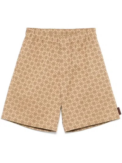 Sandro Square Cross Bermuda Shorts In Neutrals