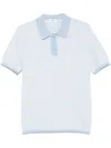 Sandro Square Cross Jacquard Polo Shirt In Blue