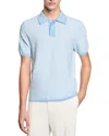 Sandro Square Cross Jacquard Polo Shirt In Blue Sky