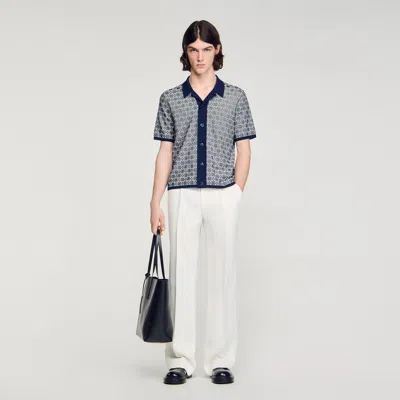 Sandro Square Cross Jacquard Shirt In Multi