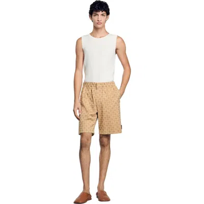 SANDRO SANDRO SQUARE CROSS JACQUARD SHORTS