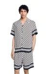 Sandro Square Cross Logo-print Bermuda Shorts In Black