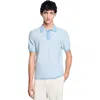 Sandro Square Cross Jacquard Polo Shirt In Blue Sky