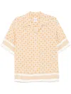 Sandro Square Cross Short-sleeve Shirt In Fire