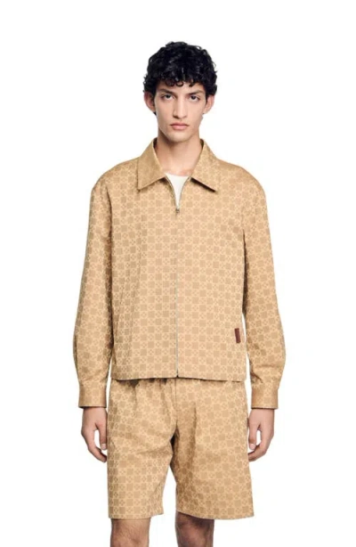 SANDRO SANDRO SQUARE CROSS ZIP-UP JACKET