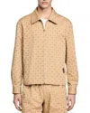 Sandro Square Cross Zip Up Jacket In Sand