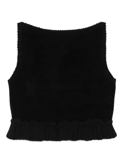 Sandro Square-neck Blouse In Black