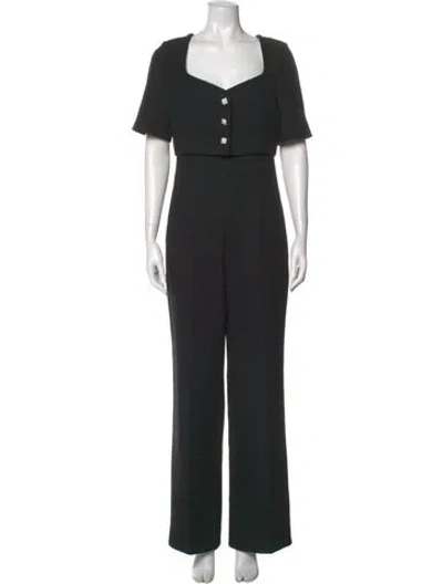 Pre-owned Sandro Square Neckline Jumpsuit In Black