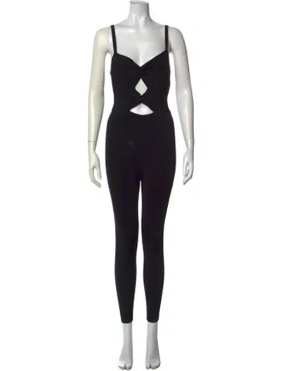 Pre-owned Sandro Square Neckline Jumpsuit In Black