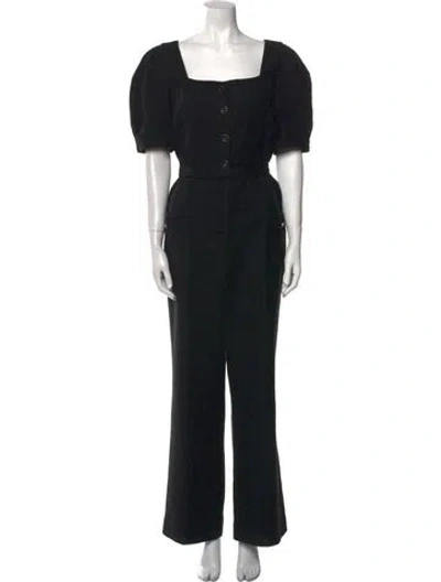 Pre-owned Sandro Square Neckline Jumpsuit In Black