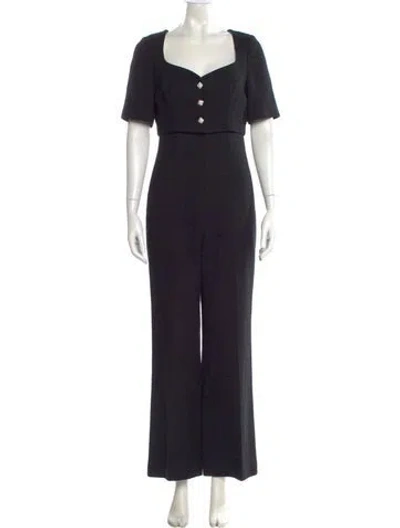 Pre-owned Sandro Square Neckline Jumpsuit In Black