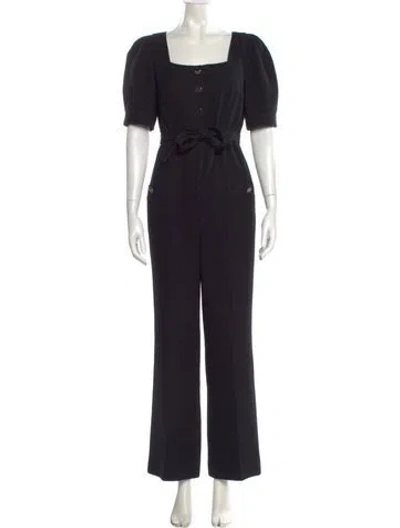 Pre-owned Sandro Square Neckline Jumpsuit In Black