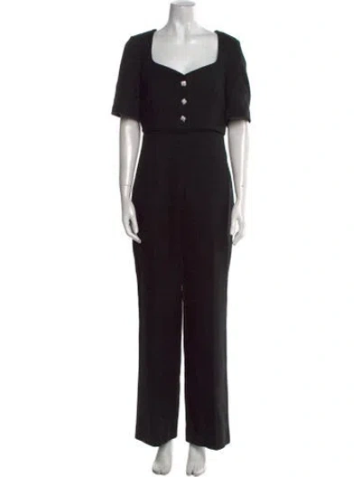 Pre-owned Sandro Square Neckline Jumpsuit W/ Tags In Black