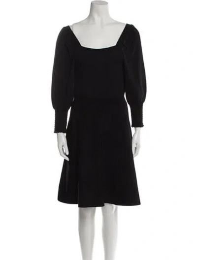 Pre-owned Sandro Square Neckline Knee-length Dress In Black