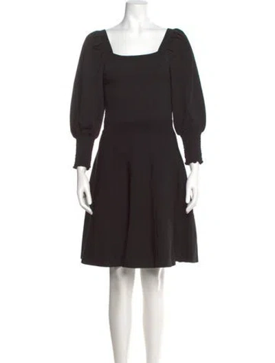 Pre-owned Sandro Square Neckline Knee-length Dress W/ Tags In Black