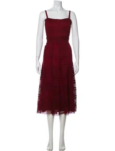 Pre-owned Sandro Square Neckline Long Dress In Burgundy