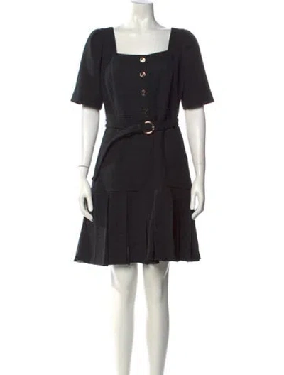 Pre-owned Sandro Square Neckline Mini Dress In Black