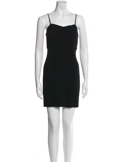 Pre-owned Sandro Square Neckline Mini Dress In Black