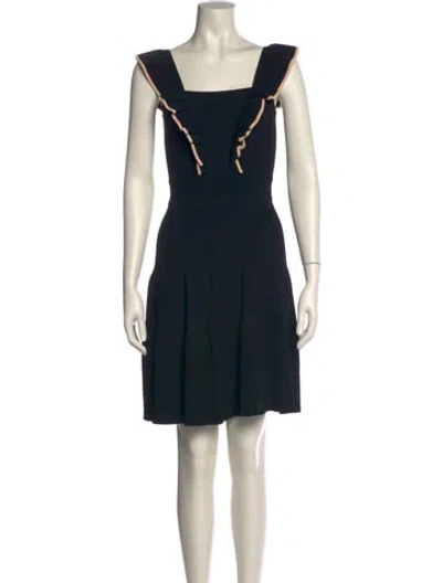 Pre-owned Sandro Square Neckline Mini Dress In Black