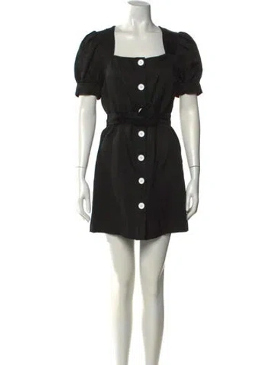Pre-owned Sandro Square Neckline Mini Dress In Black