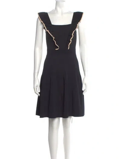 Pre-owned Sandro Square Neckline Mini Dress In Black