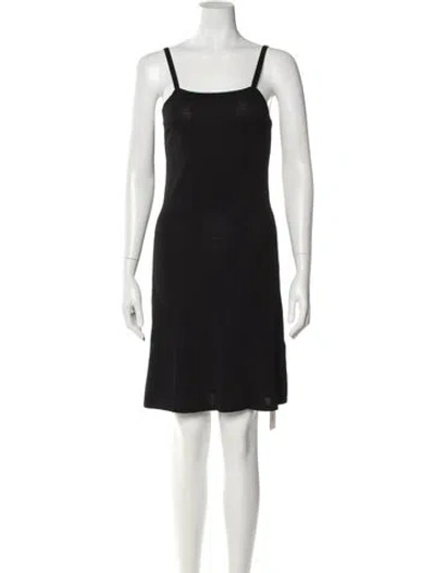 Pre-owned Sandro Square Neckline Mini Dress In Black