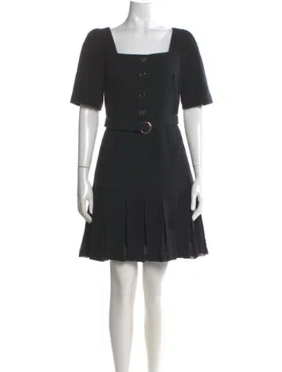 Pre-owned Sandro Square Neckline Mini Dress In Black