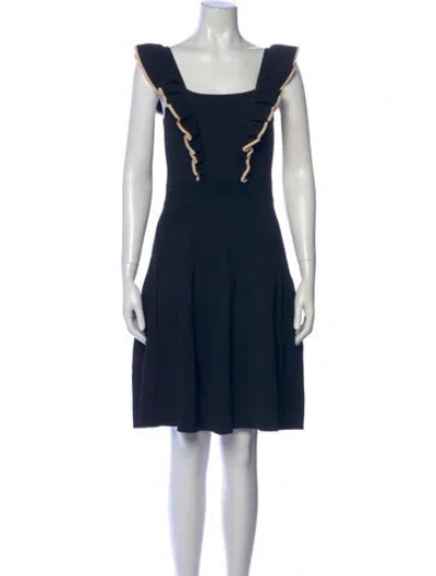 Pre-owned Sandro Square Neckline Mini Dress In Black