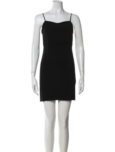 Pre-owned Sandro Square Neckline Mini Dress In Black