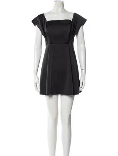 Pre-owned Sandro Square Neckline Mini Dress In Black