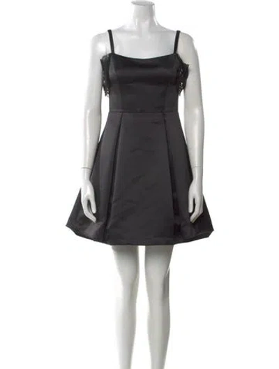 Pre-owned Sandro Square Neckline Mini Dress In Black