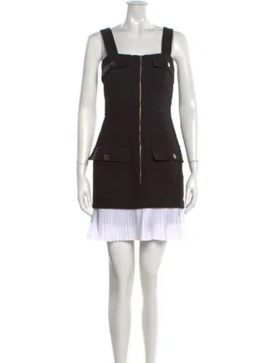 Pre-owned Sandro Square Neckline Mini Dress In Black