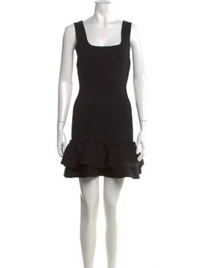 Pre-owned Sandro Square Neckline Mini Dress In Black