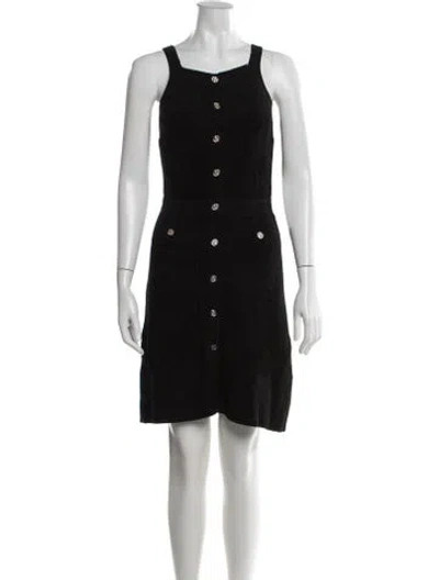 Pre-owned Sandro Square Neckline Mini Dress In Black