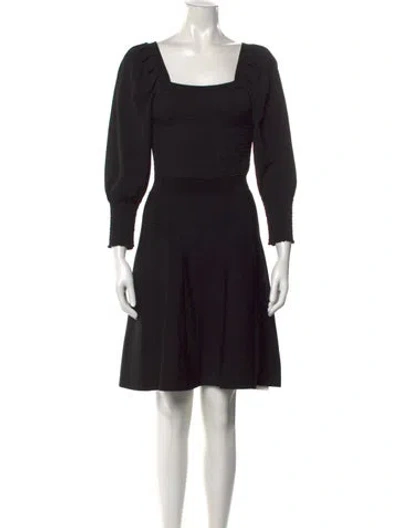 Pre-owned Sandro Square Neckline Mini Dress In Black