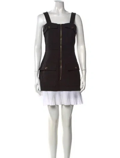 Pre-owned Sandro Square Neckline Mini Dress In Black
