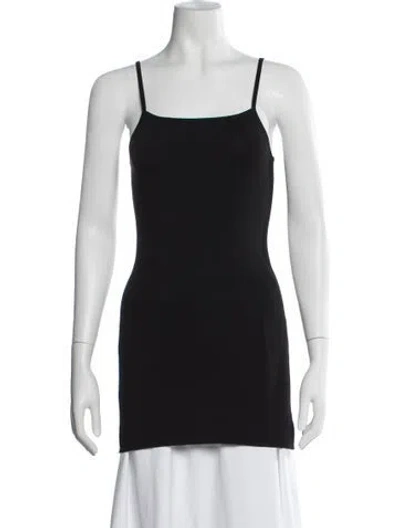 Pre-owned Sandro Square Neckline Mini Dress In Black